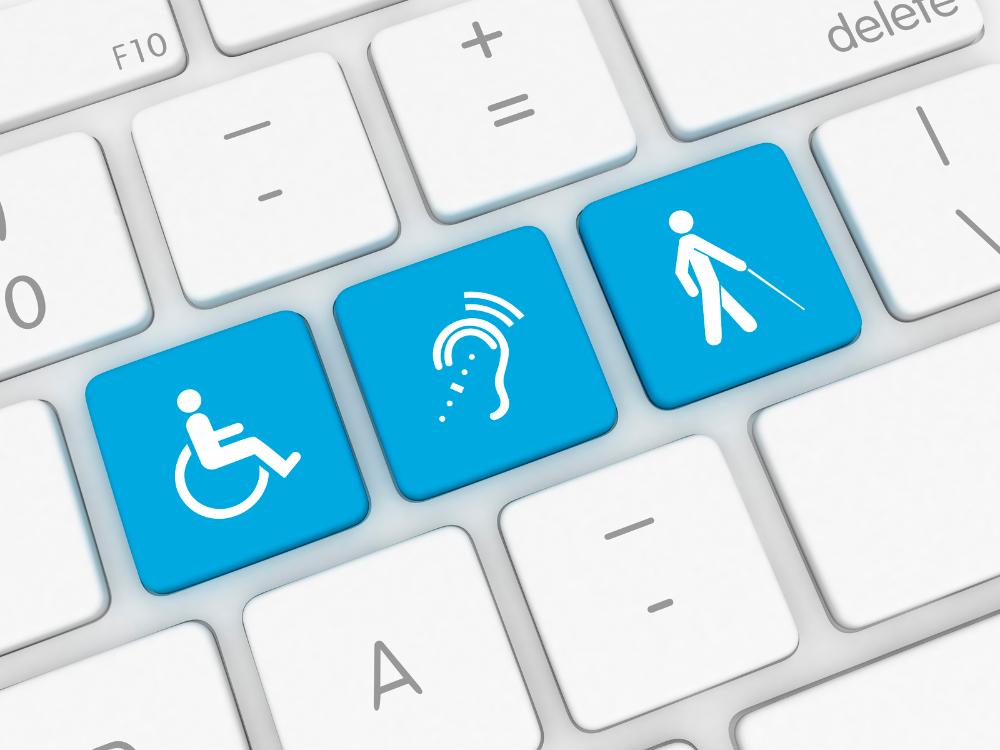 keyboard with disability icons